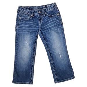 Miss Me Girls Jeans Size 14 Rhinestone Embellished‎ Cross Pocket Bootcut Denim